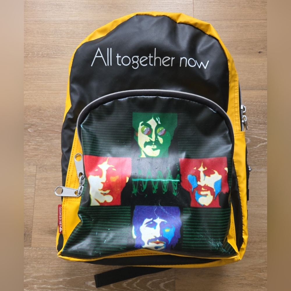Vtg 1999 Quiksilver The Beatles Yellow Submarine "All Together Now" Backpack